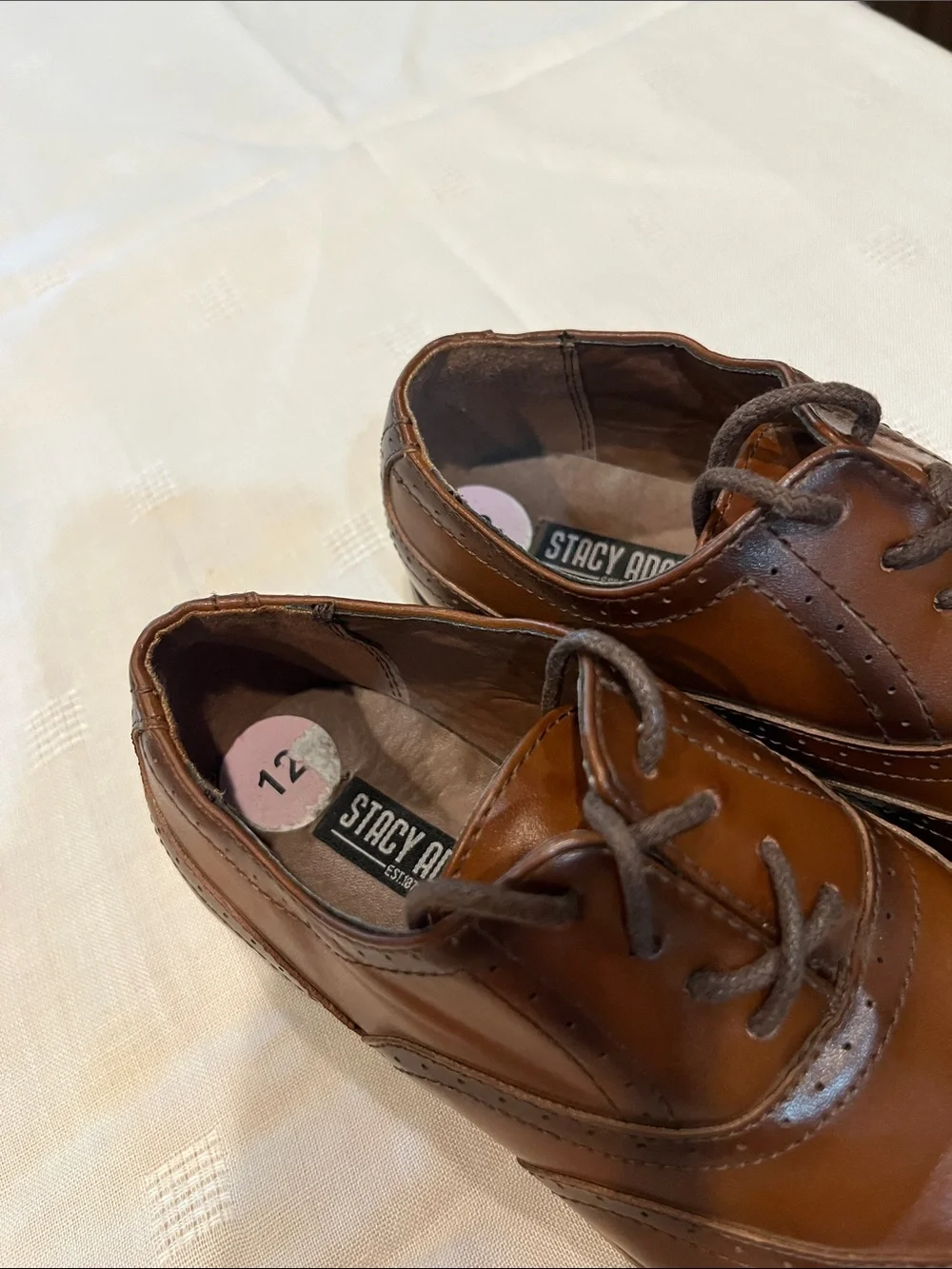 Stacy Adams Boys Classic Brown Wingtip Brogues size 12